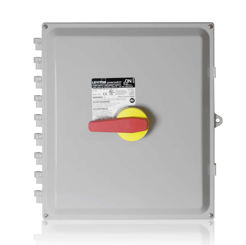 LDS10-FAX Powerswitch Fused Disconnect Switch, 600 V AC, 100 A, 15 hp, 75 hp
