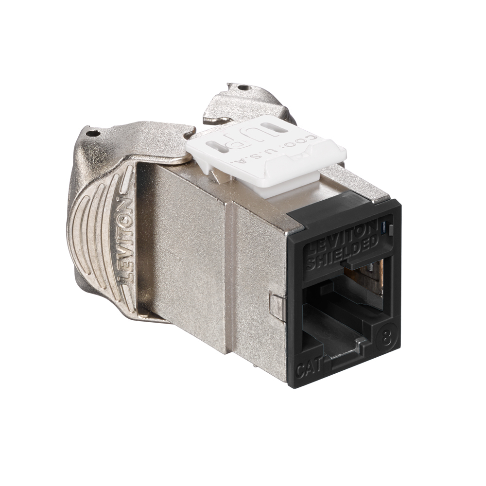 81SJK-RE8 Atlast-X1 QuickPort Shielded Jack, Cat 8 Module, Die Cast Zinc, Black