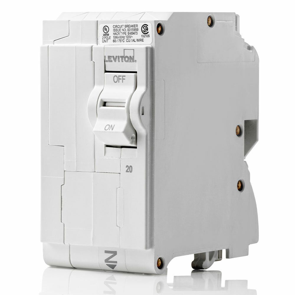 LB220 AFCI/GFCI Basic Standard Branch Circuit Breaker, 120/240 VAC, 20 A, 10 kA Interrupt, 2 Poles