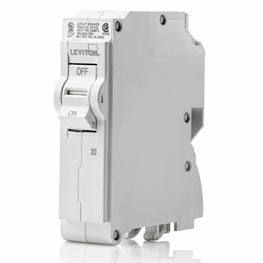 LB120 AFCI/GFCI Basic Standard Branch Circuit Breaker, 120 VAC, 20 A, 10 kA Interrupt, 1 Poles