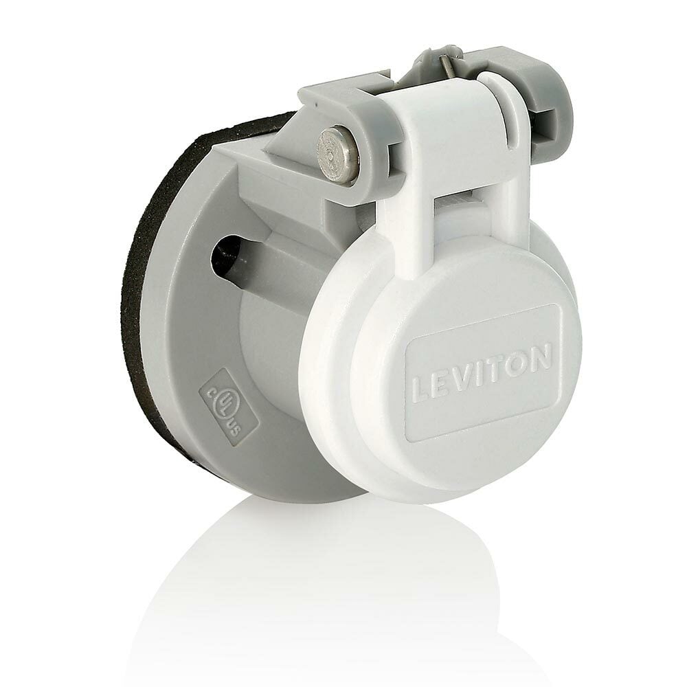 15S31-UW Rhino-Hide 15 Series Male/Female Receptacle Enclosure With Automatic Closing Lid, For Use With Rhino-Hide 1-Pole, 600 V AC, 400 A Single Pole Cam Type Connectors, Thermoplastic, White