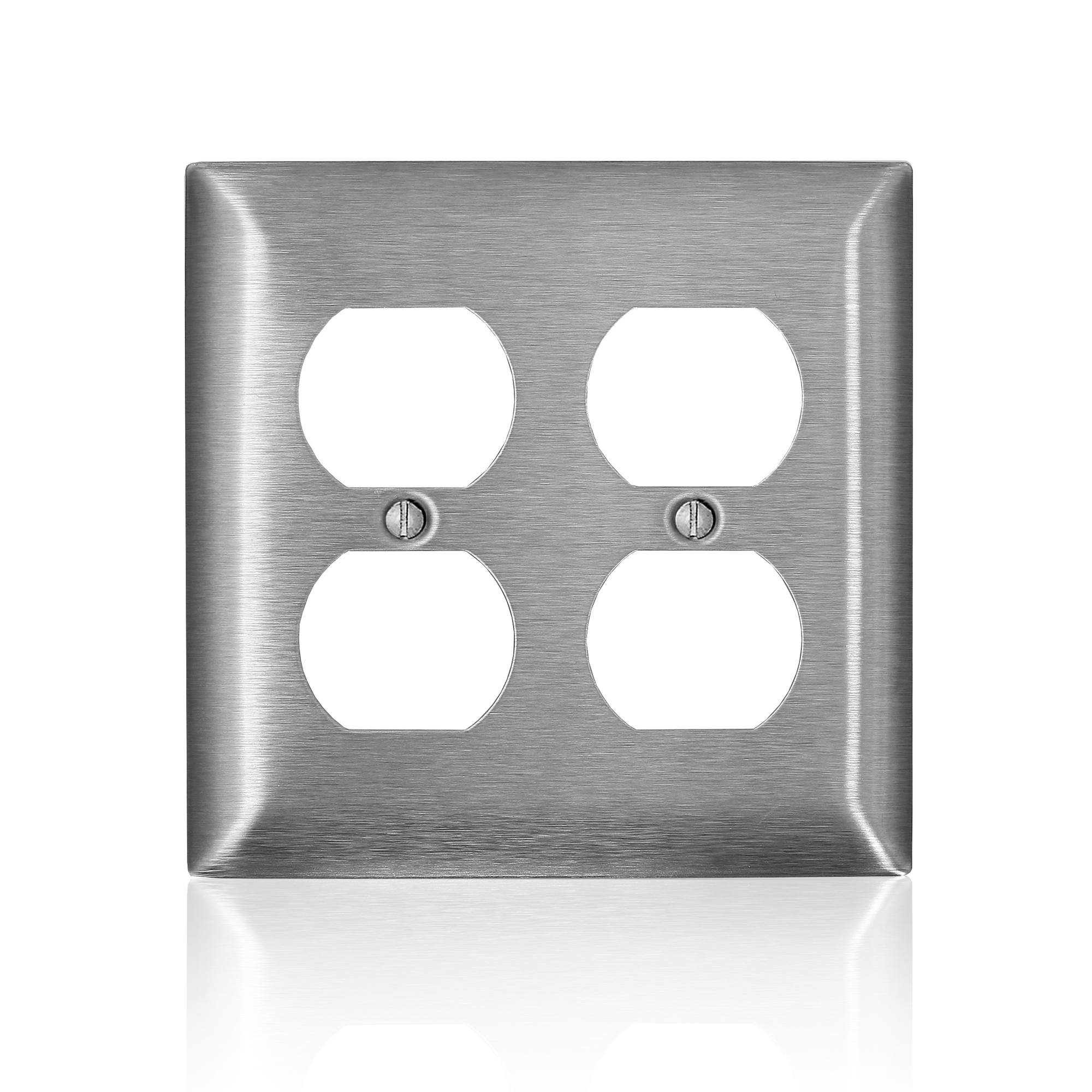 SS82-40 C Series Non-Magnetic Standard Wall Plate, 2 Gangs, 4.6 in W x 4.54 in H, 302/304 Stainless Steel, Silver