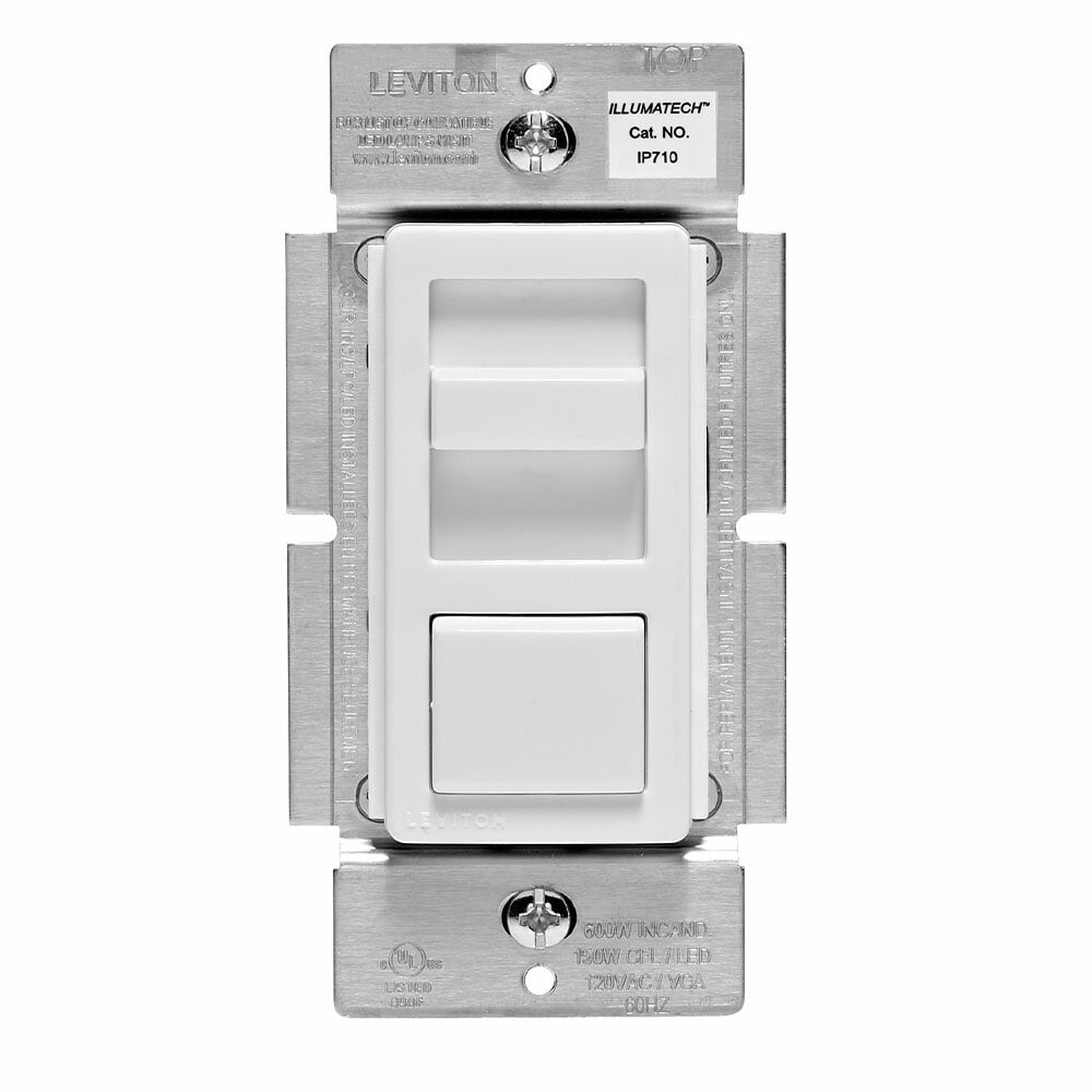 IP710-D0Z Decora IllumaTech 3-Way Dimmer Switch, 120/277 V AC, 1 Poles, Ivory/Light Almond/White