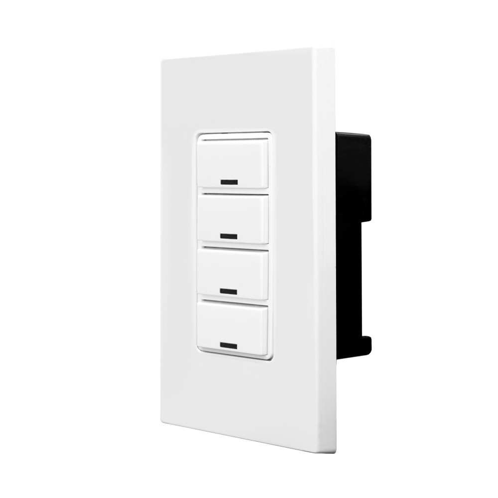 DLDNK-4W 4-Button Multi-Function Keypad Room Controller With Room Controller and LED Feedback Functionality, 120 to 277 V AC, 40 mA, 50/60 Hz