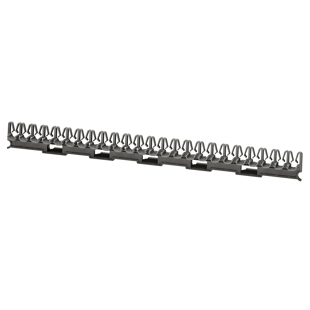49005-CMC Cable Management Clip, For Use With 49005-CMB Cable Management Bar, 17.18 in L x 1.6 in W, 2RU, Polycarbonate, Gray