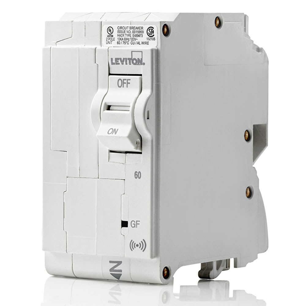 LB260-GS Ground Fault Smart GFCI Branch Circuit Breaker, 120/240 V AC, 60 A, 10 kA Interrupt, 2 Poles, Magnetic Trip