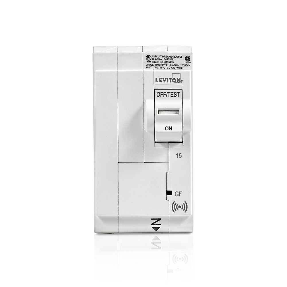 LB215-GS Ground Fault Smart GFCI Branch Circuit Breaker, 120 V AC, 15 A, 10 kA Interrupt, 2 Poles, Magnetic Trip