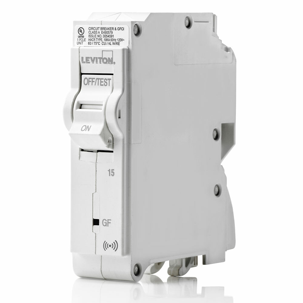 LB115-GS Ground Fault Smart GFCI Branch Circuit Breaker, 120 V AC, 15 A, 10 kA Interrupt, 1 Poles, Magnetic Trip