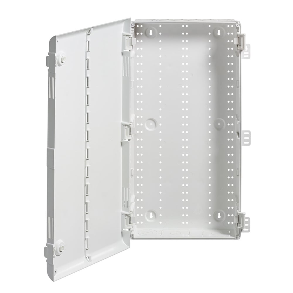 49605-28P Wireless Structured Media Enclosure With Vented Hinged Door, For Use With Connected Home Patch Panels, Voice, Data, Video and Audio Distribution Modules, Surface Mount, Plastic
