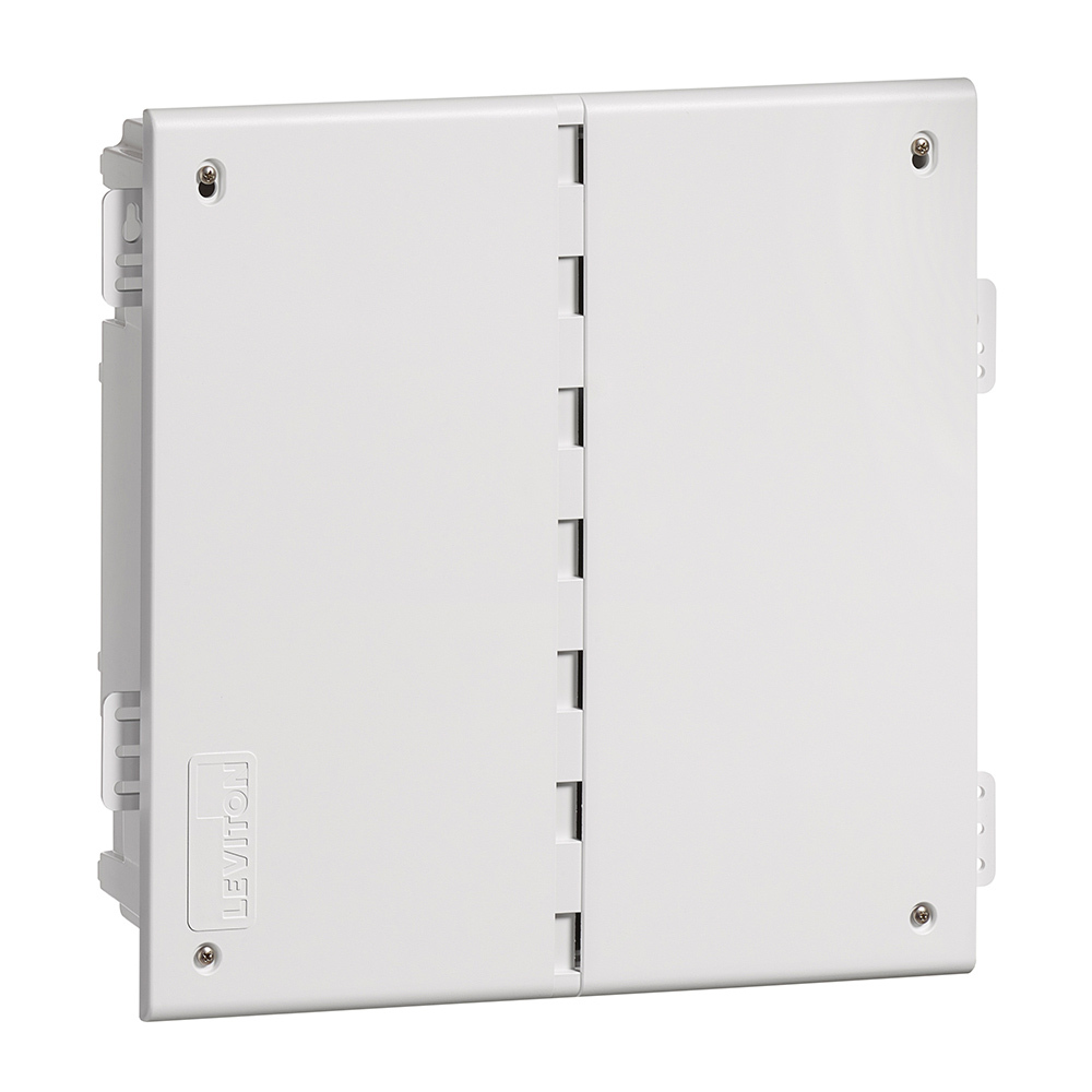 49605-140 Wireless Structured Media Enclosure With Vented Cover, For Use With Connected Home Patch Panels, Voice, Data, Video and Audio Distribution Modules, Surface Mount, Plastic
