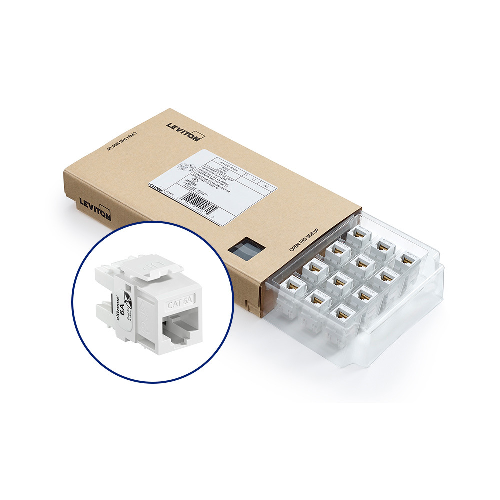 6110G-CW6 eXtreme QuickPort GreenPack Channel Rated UTP Jack, Cat 6a Module, Flush Mount, Plastic, White
