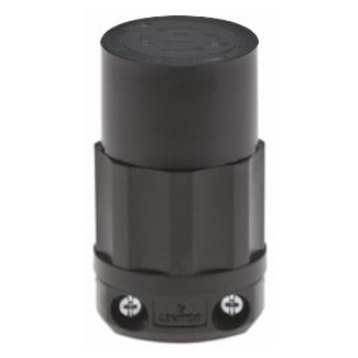 2413-B Grounding Locking Connector, 125/250 V AC, 20 A, 3 Poles, 4 Wires, Black