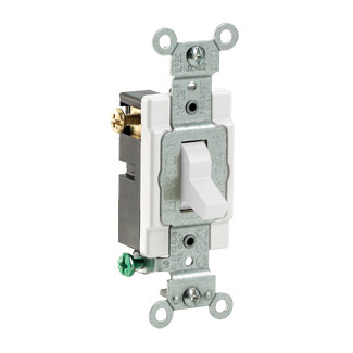 CS320-2W 3-Way Grounding AC Quiet Toggle Switch, 120/277 VAC, 20 A, 800 W, 1000 VA Power Rating