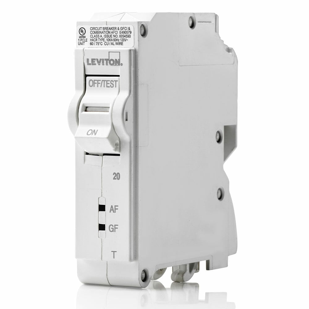 LB120-DFT Smart AFCI/GFCI Circuit Breaker, 20 Amp, 120V, 1 Pole, 10KA