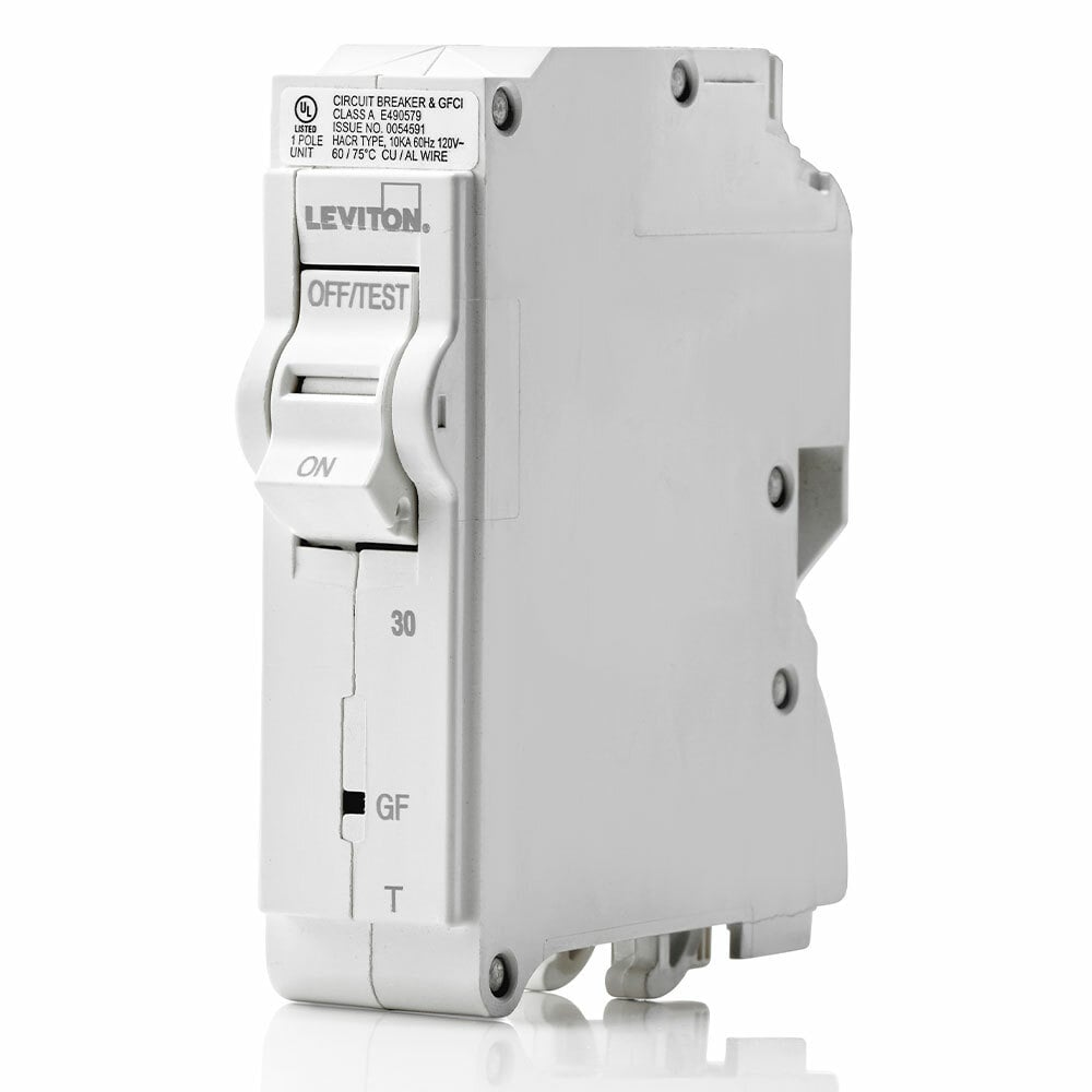 LB130-GFT GFCI Branch Circuit Breaker With Instruction Sheet, 120 V AC, 30 A, 10 kA Interrupt, 1 Pole