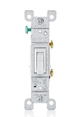 1453-WBK 3-Way Grounding Toggle Switch, 120 V AC, 15 A