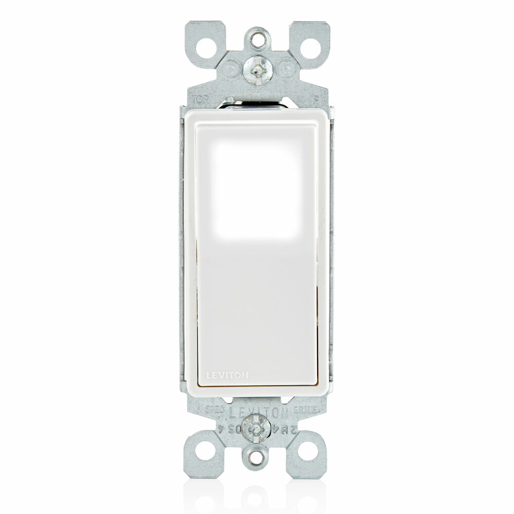 L5611-2W Decora Plus LED Illuminated AC Quiet Switch, 120/277 V AC, 15 A, 1/2 hp at 120 V, 2 hp at 240 to 277 V Power Rating
