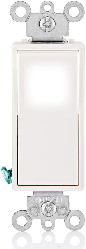 L5614-2W Decora Plus 4-Way LED Illuminated AC Quiet Switch, 120/277 V AC, 15 A, 1/2 hp at 120 V, 2 hp at 240 to 277 V Power Rating