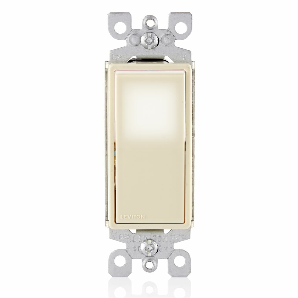 L5613-2T Decora Plus 3-Way LED Illuminated AC Quiet Switch, 120/277 V AC, 15 A, 1/2 hp at 120 V, 2 hp at 240 to 277 V Power Rating