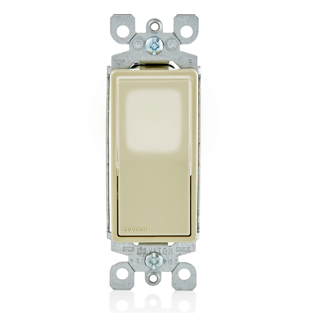 L5611-2I Decora Plus LED Illuminated AC Quiet Switch, 120/277 VAC, 15 A, 1/2 hp at 120 V, 2 hp at 240 to 277 V Power Rating