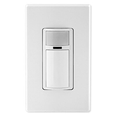 DOS02-LW Decora 1-Pole Relay Occupancy Motion Sensor, 120 V AC, Passive Infrared Sensor, 900 sq-ft Coverage, 180 deg Viewing