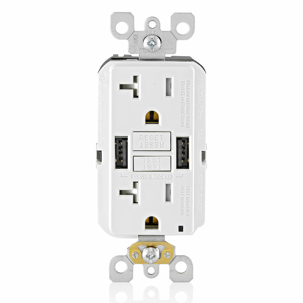 GUSB2-W GFCI Combo USB Charger