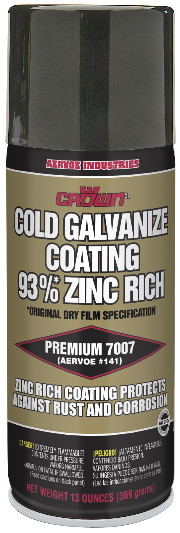 7007 Zinc Rich Cold Galvanize Coating, 16 oz Container, Gray, 48 sq-ft Coverage, 24 hr Curing