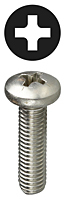 PMS142 Machine Screw, #1/4-20, 2 in OAL, 18-8 Stainless Steel, Pan Head, Phillips Drive