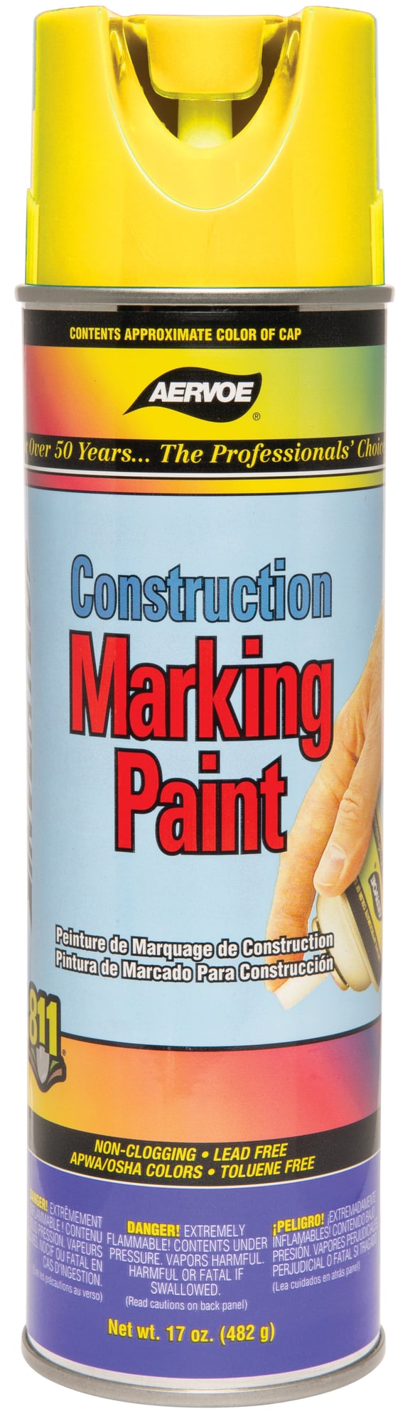 252 Marking Paint, 20 oz Container, Yellow, 548 ft Coverage, 45 min Curing