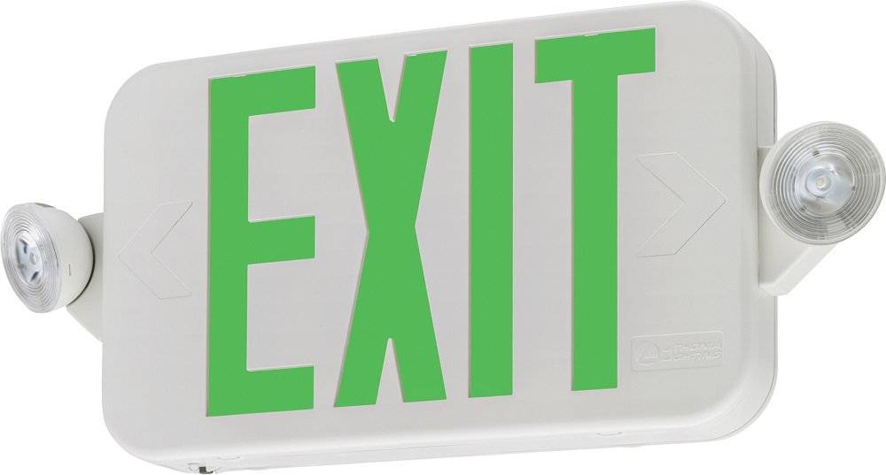 ECC G REM M6 ECC Emergency Light/Exit Combo, 1.6 W Fixture, 120/277 VAC, Exit Legend