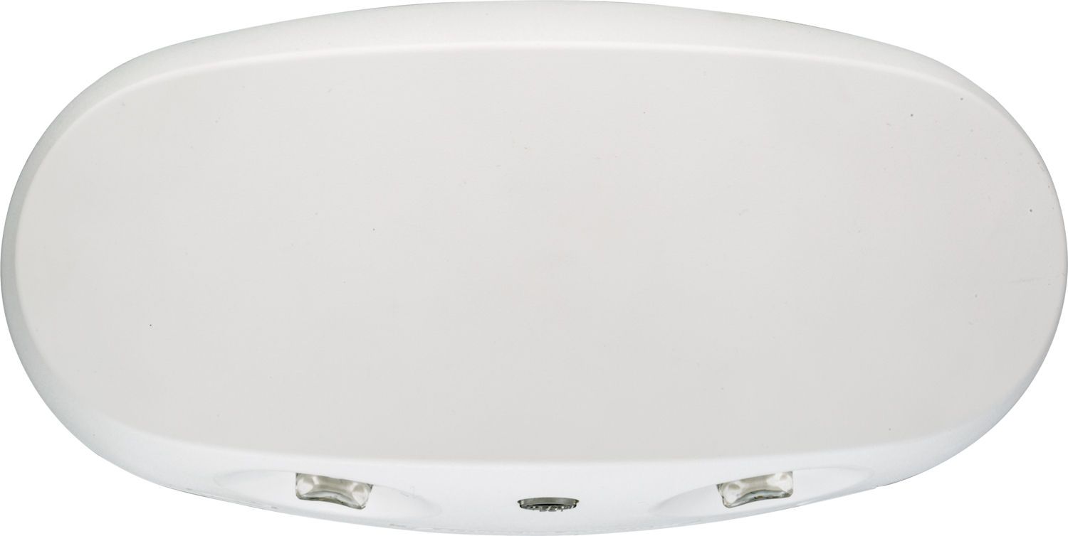 ELM2LF M12 Fixed Optics Emergency Light, 2.4 W LED Lamp, 120/277 V AC, 2 Heads, Thermoplastic