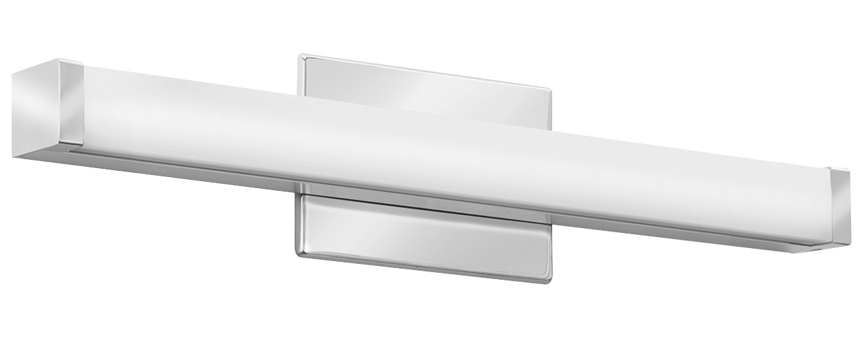 FMVCSLS 24IN MVOLT 30K35K40K 90CRI KR M6 FMVCSLS Series Contemporary Square Switchable Vanity Fixture, 18 W Fixture, 120 to 277 V AC, Polished Chrome Housing