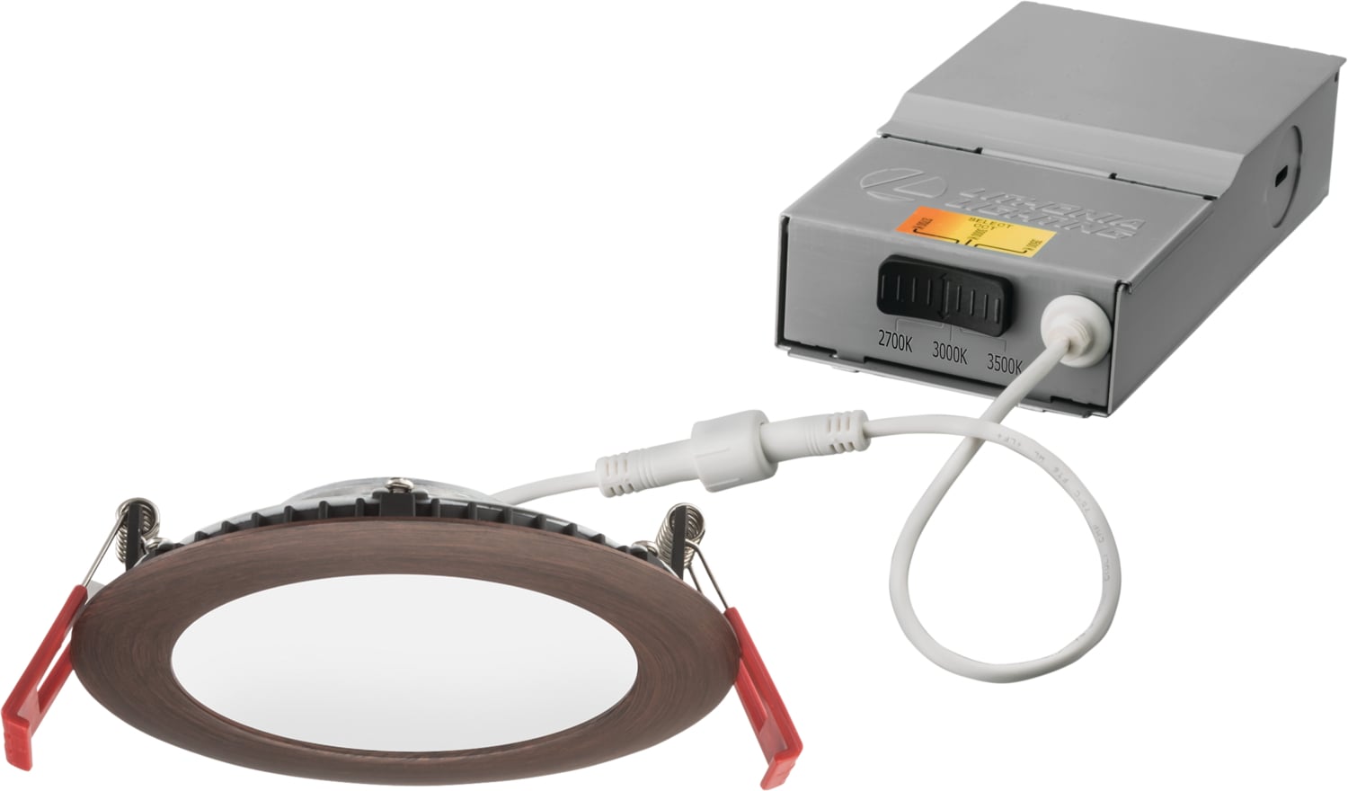 WF4 LED 27K30K35K 90CRI ORB M6 WF4 Dimmable Round Wafer Thin Recessed Downlight, LED Lamp, 4.2 in Ceiling Opening, 120 to 277 VAC, Die Cast Aluminum Housing