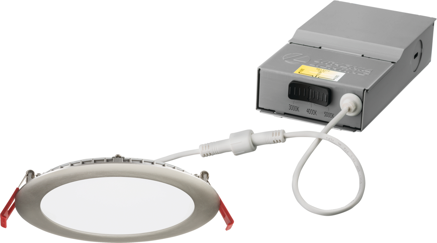 WF6 LED 30K40K50K 90CRI BN M6 WF6 Dimmable Round Wafer Thin Recessed Downlight, LED Lamp, 6 in Ceiling Opening, 120 to 277 VAC, Die Cast Aluminum Housing