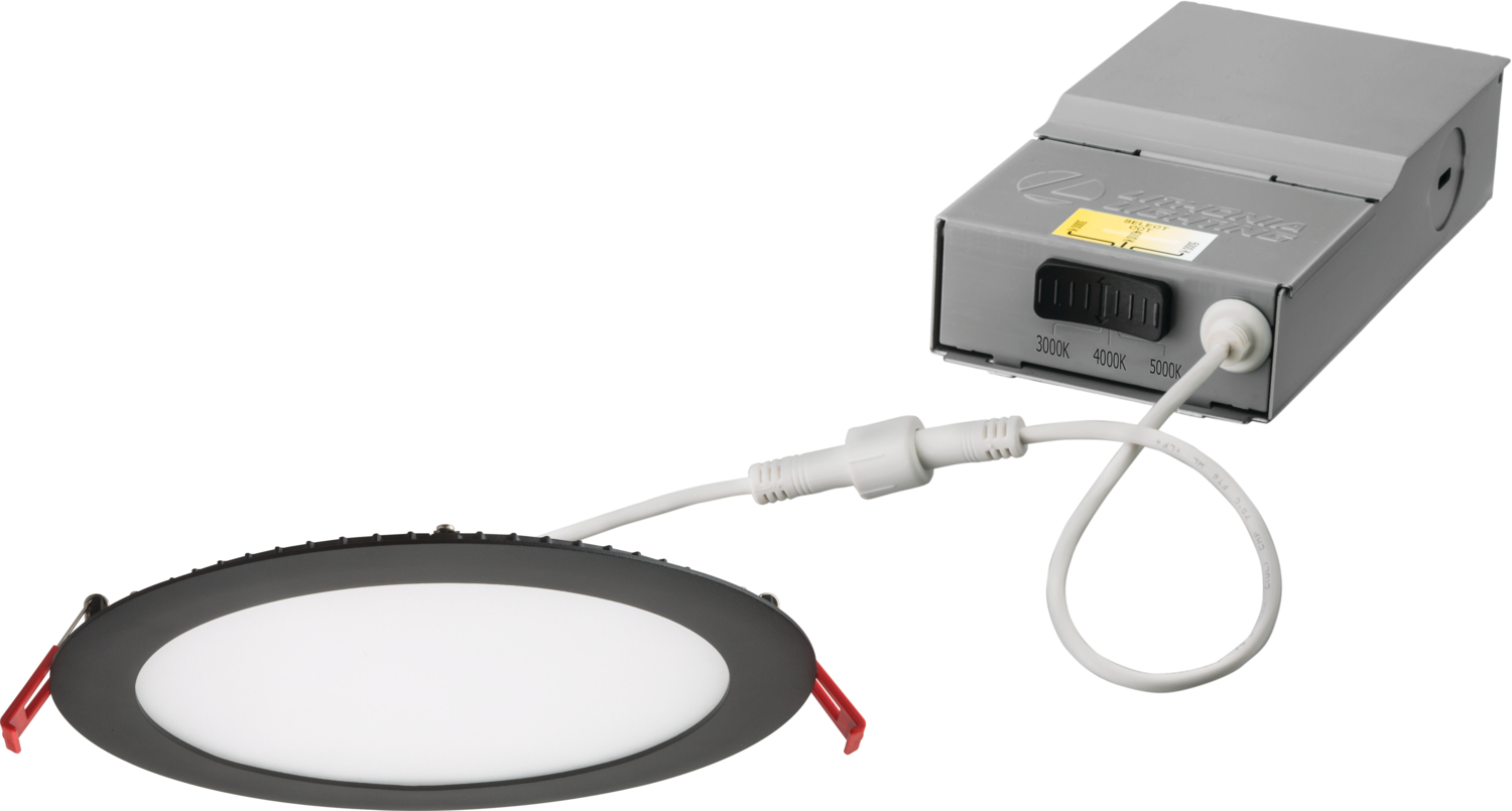 WF8 LED 30K40K50K 90CRI MB M6 Dimmable Square Wafer Thin Recessed Downlight, LED Lamp, 8 in Ceiling Opening, 120 VAC, Die Cast Aluminum Housing