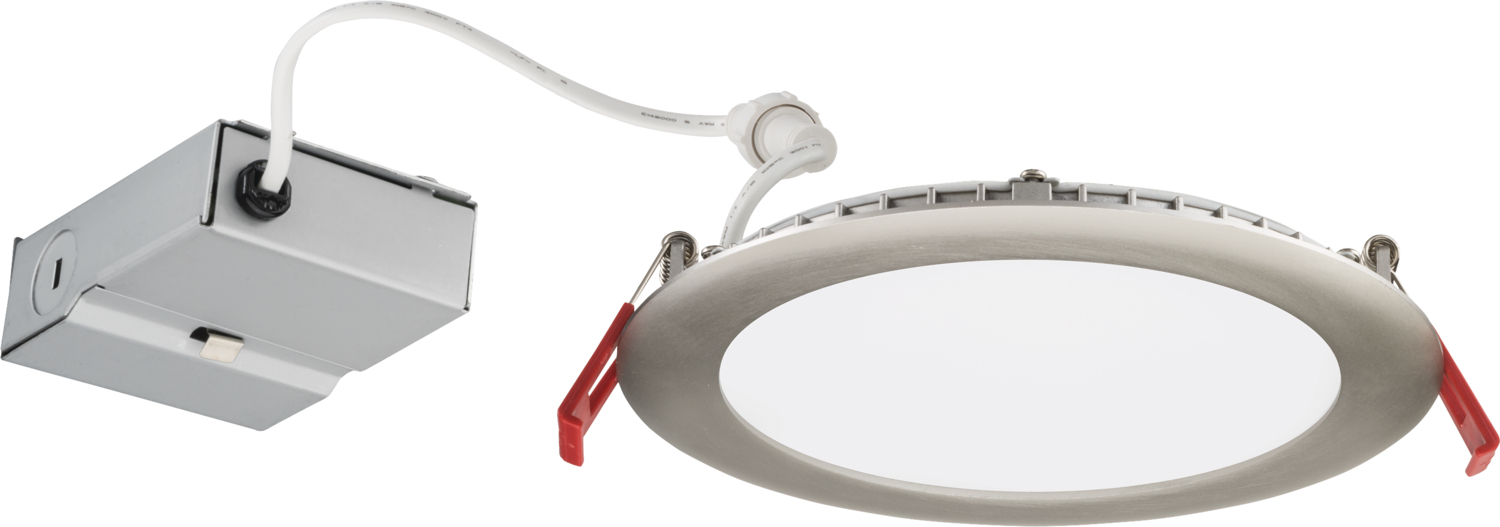 WF6 LED 30K MVOLT BN M6 Dimmable Round Wafer Thin Recessed Downlight, LED Lamp, 6 in Ceiling Opening, 120 to 277 VAC, Die Cast Aluminum Housing