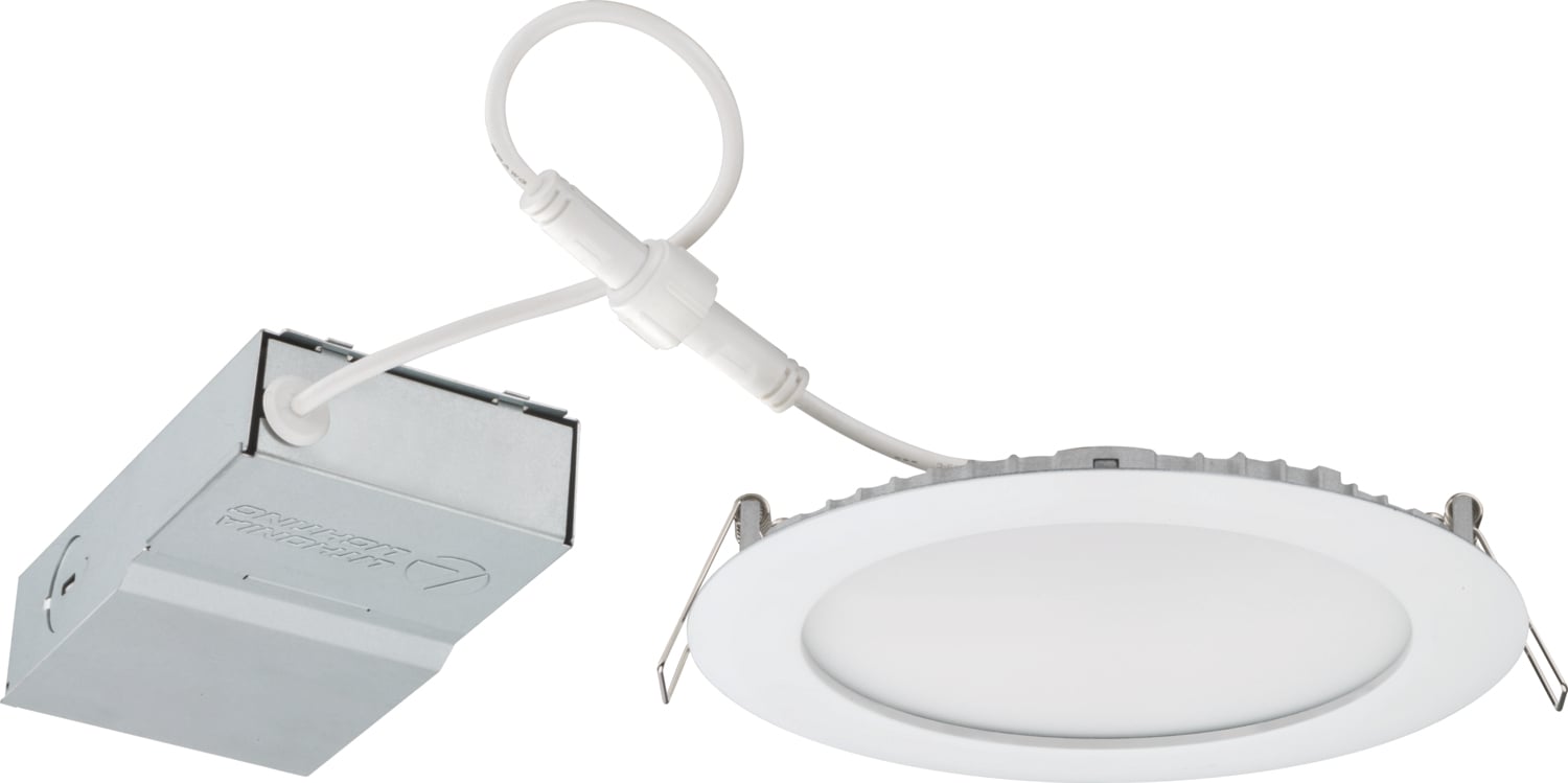 WF6E LED 30K 90CRI MW CP6 M2 New Construction Wafer Thin Downlight With Non-Conductive Dead Front Trim, LED Lamp, 11.2 W Fixture, 6 in Ceiling Opening, 120 V AC, Die Cast Aluminum Housing