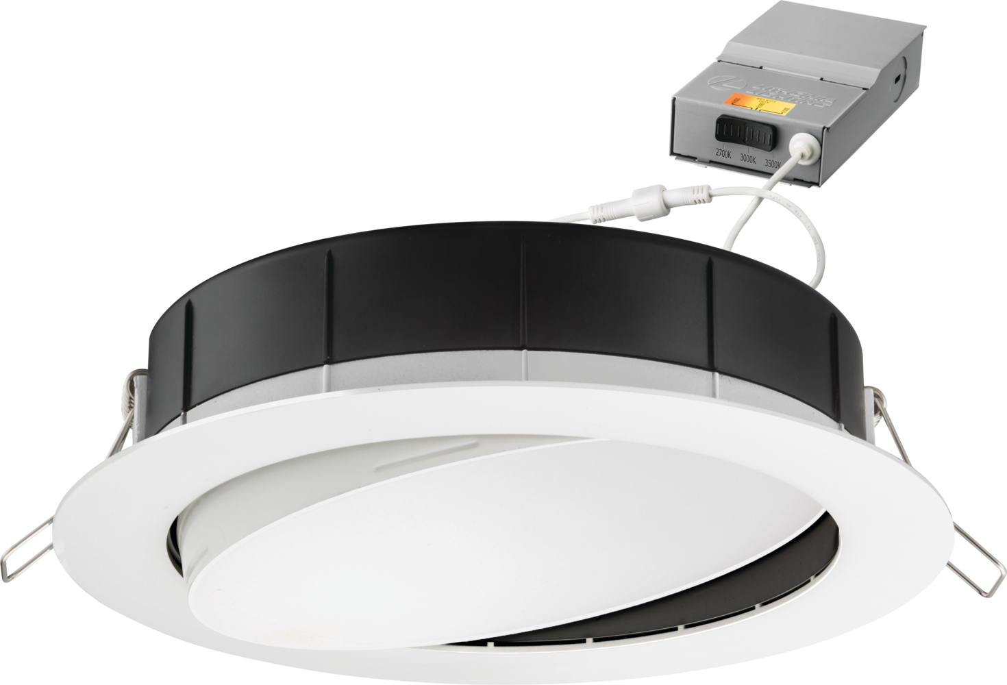 WF6 ADJ LED 27K30K35K 90CRI MW M6 Adjustable Housing-Free Gimbal With Switchable, LED Lamp, 12 W Fixture, 6 in Ceiling Opening, 120 V