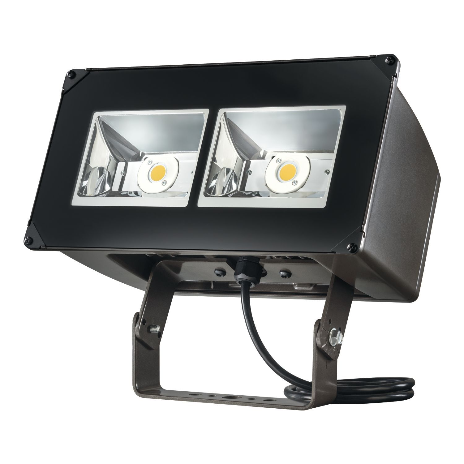 NFFLD-C40-E-UNV-66-T-CB-PER Lumark Rectangular Floodlight With NEMA 3-Pin Twistlock Photocontrol Receptacle, (2) LED Lamp, 129 W Fixture, 120 to 277 V AC, Carbon Bronze Housing