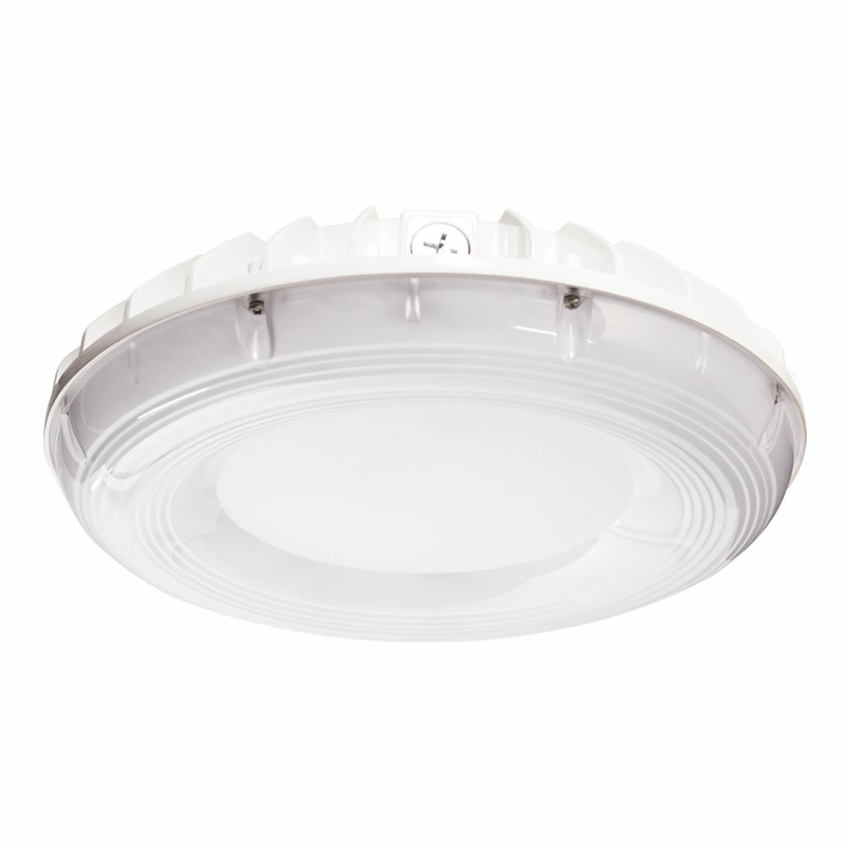 RPGC25S Lumark Round Parking Garage/Canopy Luminaire, LED Lamp, 31/49/63 W Fixture, 120 to 277 V AC, White Housing