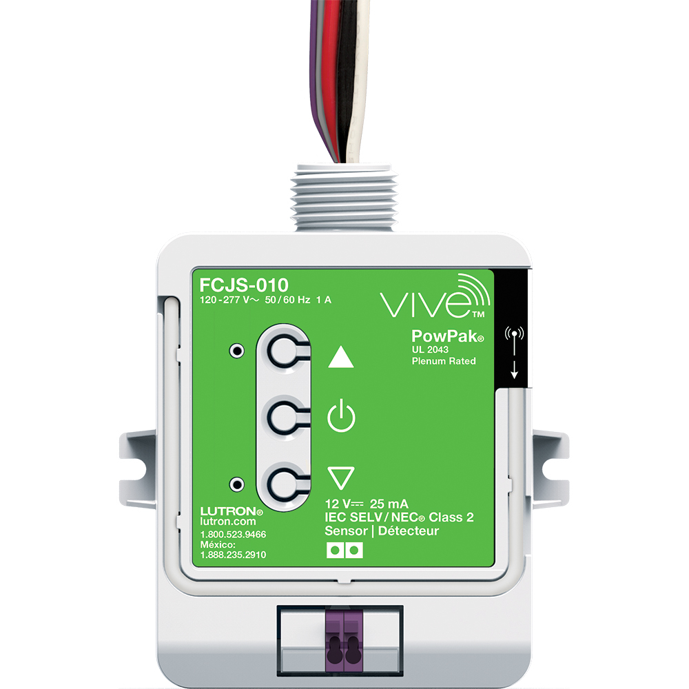 FCJS-010 Vive 0-10V PowPak Wireless Fixture Control Module, 1 Amp Switching, 6 mA sink/source, 120-277V
