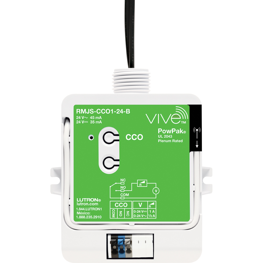 RMJS-CCO1-24-B Vive PowPak Contact Closure Output Module, Single Output, Normally Closed/Normally Open Dry Contact, 24V