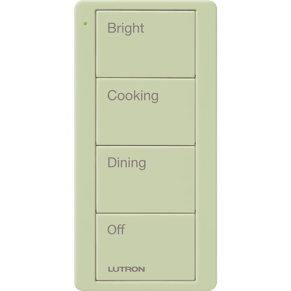 PJ2-4B-GIV-P02 4-Button Scene Keypad Pico Smart Remote with Kitchen Text Engraving, Ivory
