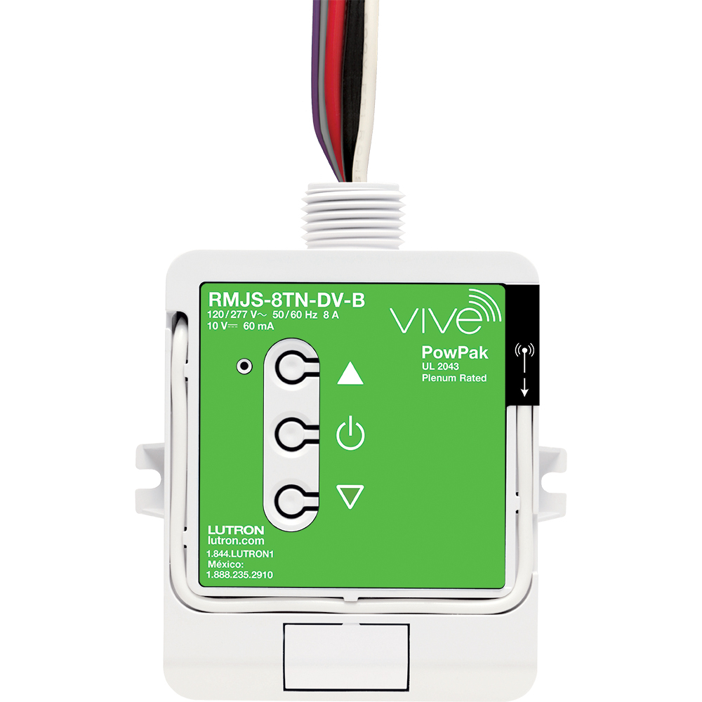 RMJS-8TN-DV-B Vive PowPak 0-10V Dimming Module, 8 Amp Switching, 60 mA sink, All Terminals In Threaded Knockout, 120/277V