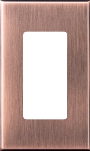 NT-R3-NFB-QZ Nova T NT-R3-NFB Customized Architectural Style Thin Profile Wall Plate with Opening, 1 Gangs, 2.75 in W x 4.56 in H, Plastic, Antique Bronze