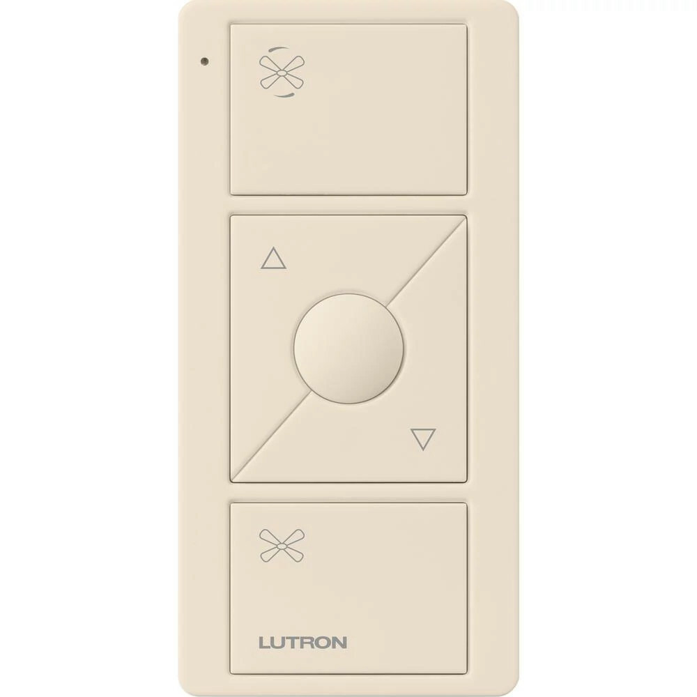 PJ2-3BRL-GLA-F01 Pico Smart Remote for Fan Control, 3-Button Raise/Lower with Preset Button, Light Almond