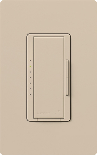 RRD-PRO-TP Maestro RF PRO LED+ Dimmer for RA2/RA3 Systems, Phase Selectable, LED/ ELV/ MLV, Neutral Optional, 120V, Taupe