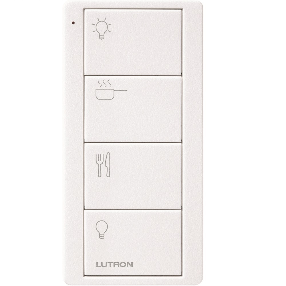 PJ2-4B-TSW-P12 4-Button Scene Keypad Pico Smart Remote with Kitchen Icons, Snow