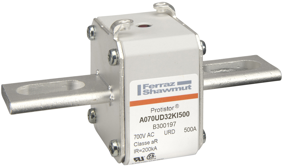 B300197 Protistor PSC Size 32 High Speed North American Style Semiconductor Fuse, 500 A, 700 V AC, 200 kA Interrupt, Class: URD/aR, Square Body