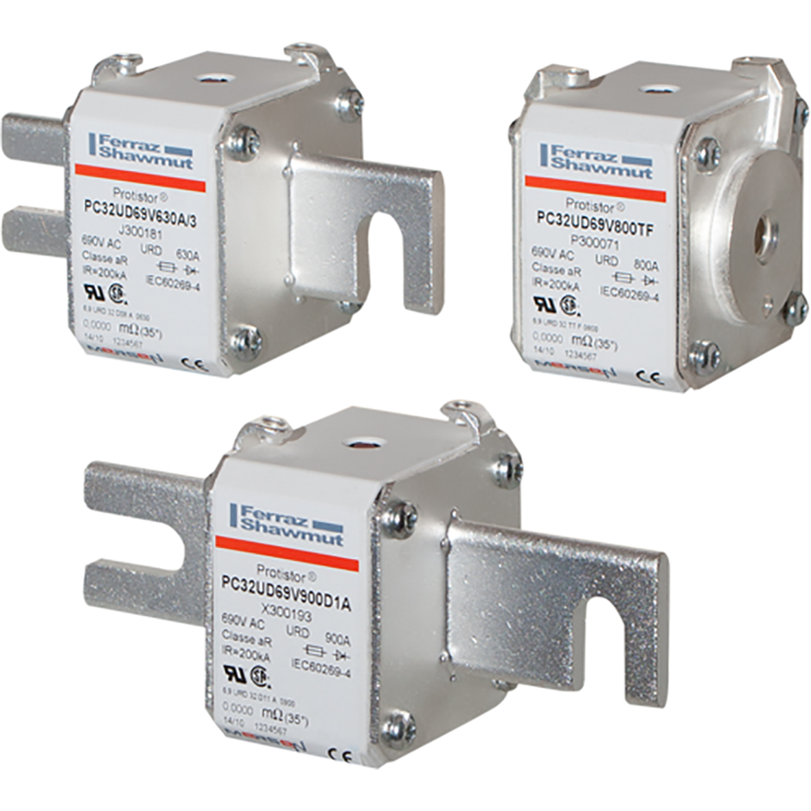 N300070 Protistor PSC Size 32 European Style High Speed Semiconductor Fuse, 700 A, 690 V AC, 200 kA Interrupt, Class: URD/aR, Square Body